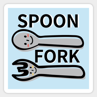 smile spoon and fork Magnet